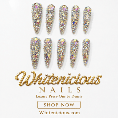 AB Crystal Press On Stiletto Nails