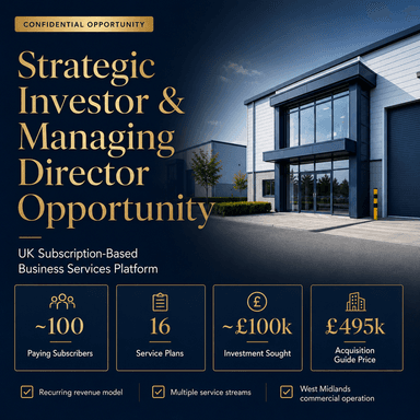 UK Subscription-Based Business Services Platform – Strategic Investor / Managing Director Opportunity