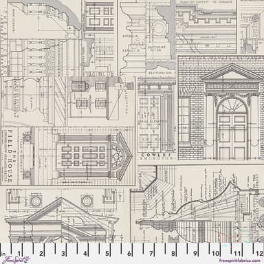 Fabric FreeSpirit Charcoal Schematic Palette Curated by the Quarter Yard PWTH317.CCHARCOAL