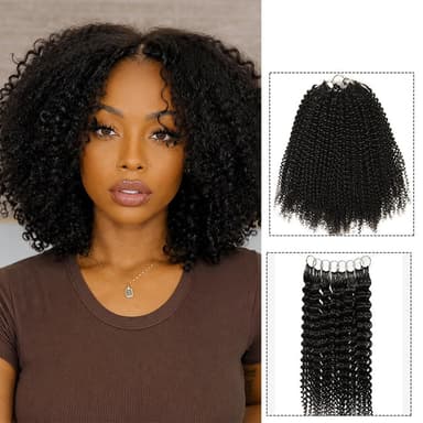 BUY 4 GET 1 FREE | Kinky Curly/ Deep Curly Pre-Separated Feather Crochet Miracle Knots Boho Braids