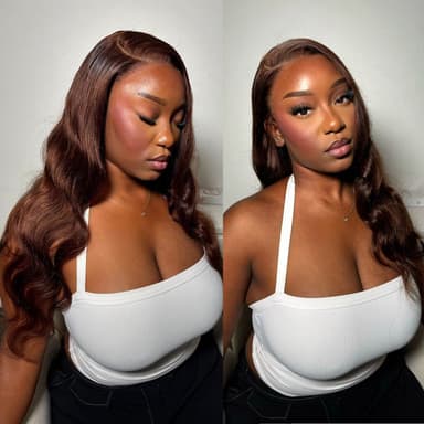UK Shipping | WOWANGEL #4 Dark Brown Color 13X6 HD Lace Front Wigs Body Wave