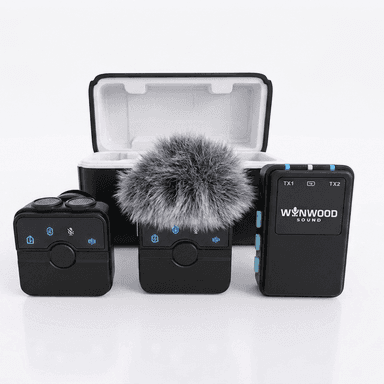 CreatorMic Plus voice-enhancing mini wireless microphones and battery case for iPhone, Android & Cameras