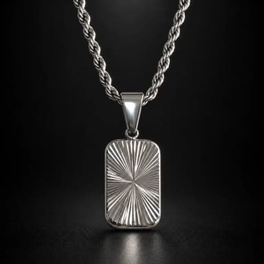 Sunburst Dog Tag Necklace