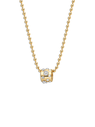 Classic Punk Rondelle on Heavy Bolita Yellow Gold Chain