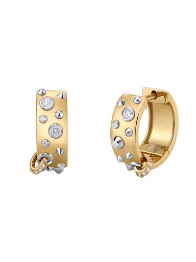 Classic Punk Yellow Gold Hoop Earrings