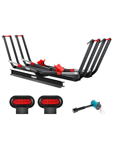 200lbs Capacity Tire-Clamp E-bike Rack with Ramp and Brake Light