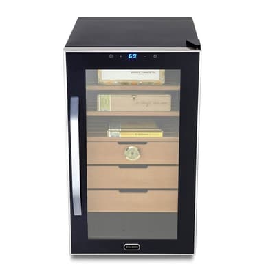 Whynter Elite Touch Control Stainless Cigar Cooler Humidor 1.8 cu. ft. | 350 Cigars