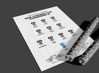 Newcastle United – 2025 Carabao Cup Champions XI - Unframed