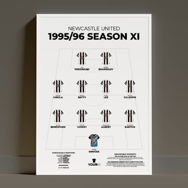 Newcastle United – 1995/96 Season XI - Framed