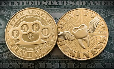 "F.A.F.O." Fuck Around & Find Out Coin (Gold)